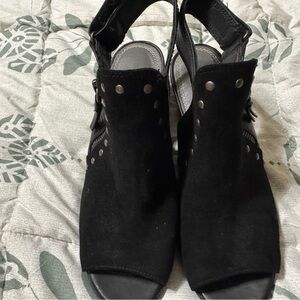 Black Suede Women's Slingbacks